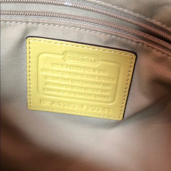 Coach Yellow Leather 2-Way Shoulder Purse - Picture 5 of 8